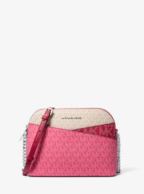Jet Set Travel Color-Block Signature Logo Crossbody Bag