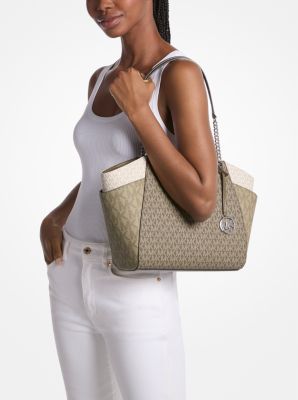 Grand sac à épaule Jet Set à blocs de couleurs et à logo Signature