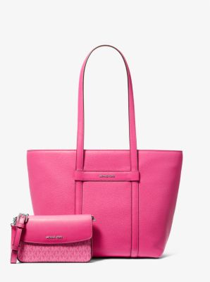 Grand sac fourre-tout Jet Set 2-en-1 en cuir grainé image number 4