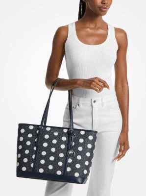 Bolso tote Jet Set grande con logotipo exclusivo y lunares