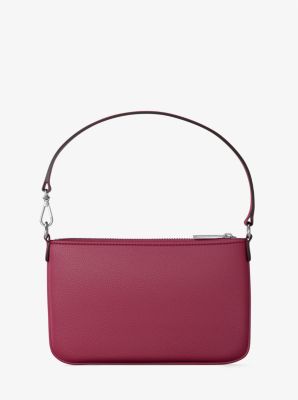 Jet Set Small Pebbled Leather Convertible Wristlet in DK RASPBERRY | Michael Kors