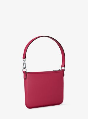 Jet Set Small Pebbled Leather Convertible Wristlet in DK RASPBERRY | Michael Kors
