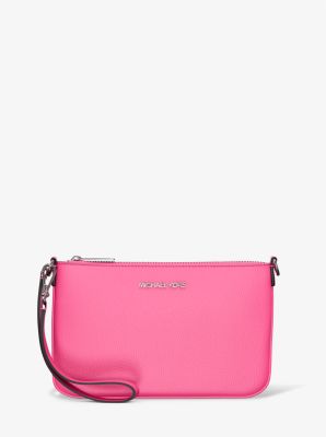 Petite pochette-bracelet Jet Set convertible en cuir grainé