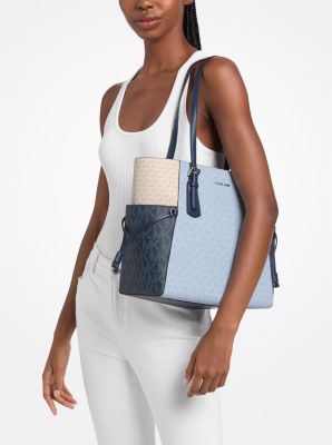 Bolso tote Voyager grande de bloques de color con logotipo de la marca