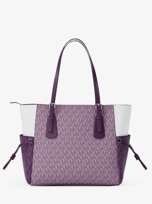 Voyager Large Color-Block Signature Logo Tote Bag