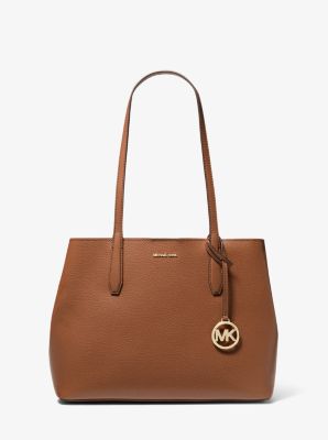 Avalon Medium Pebbled Leather Tote Bag in LUGGAGE | Michael Kors