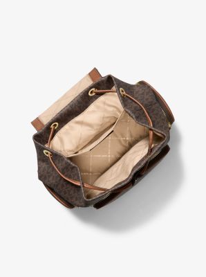 Merritt Small Signature Logo Cargo Backpack in BROWN | Michael Kors