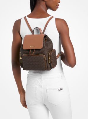 Merritt Small Signature Logo Cargo Backpack in BROWN | Michael Kors