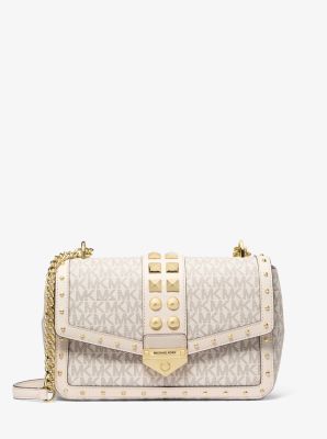 Grand sac &agrave; &eacute;paule Soho &agrave; clous et &agrave; logo Signature