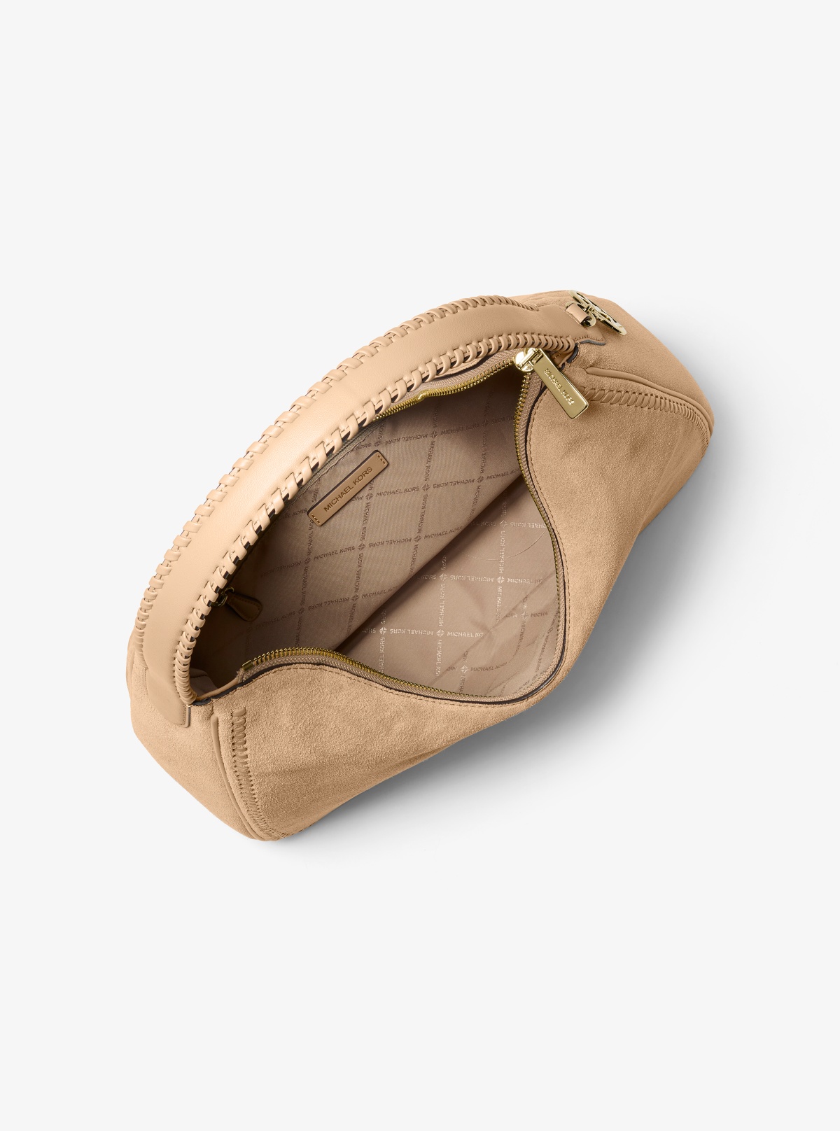 Nayla Medium Suede Hobo Shoulder Bag 多视角