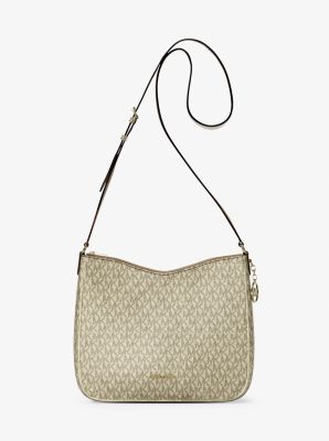 Nayla Medium Metallic Signature Logo Messenger Bag