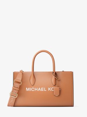 Mirella Medium Pebbled Leather Satchel in LUGGAGE | Michael Kors
