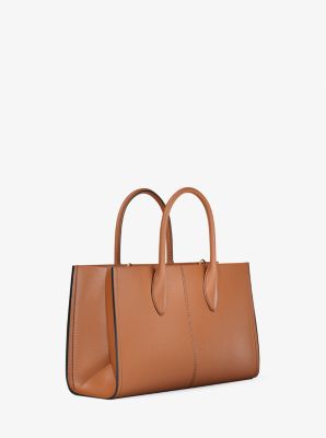 Mirella Medium Pebbled Leather Satchel in LUGGAGE | Michael Kors