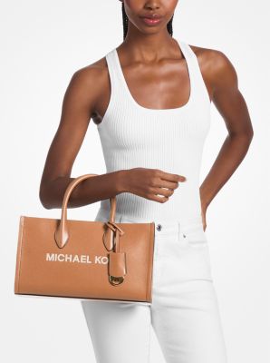 Mirella Medium Pebbled Leather Satchel in LUGGAGE | Michael Kors