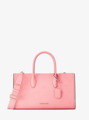Mirella Medium Logo Debossed Satchel in CARNATION | Michael Kors