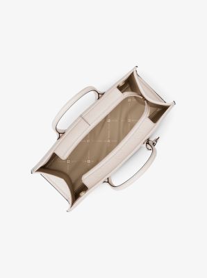 Mirella Medium Logo Debossed Satchel in LT CREAM | Michael Kors