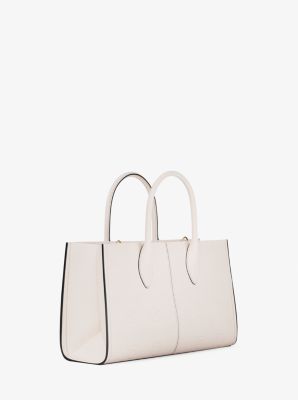 Mirella Medium Logo Debossed Satchel in LT CREAM | Michael Kors