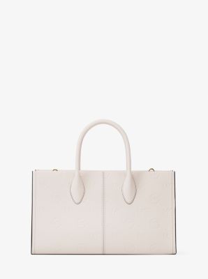 Mirella Medium Logo Debossed Satchel in LT CREAM | Michael Kors