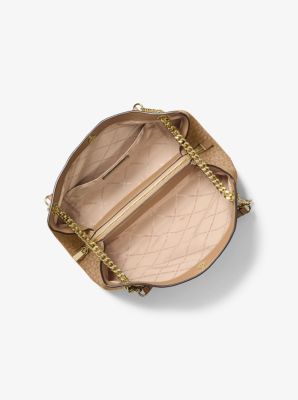 Sac messager Christina de taille moyenne &agrave; logo Signature in POIL DE CHAMEAU | Michael Kors