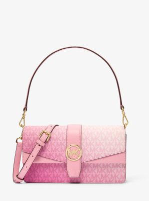 Greenwich Medium Ombr&eacute; Signature Logo Convertible Shoulder Bag in CARNATION | Michael Kors