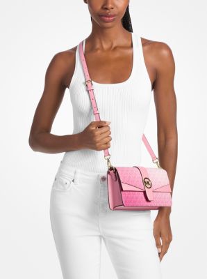 Greenwich Medium Ombr&eacute; Signature Logo Convertible Shoulder Bag in CARNATION | Michael Kors