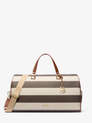 Grayson Extra-Large Striped Signature Logo Weekender Bag