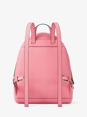 Rhea Medium Logo Debossed Backpack in CARNATION | Michael Kors