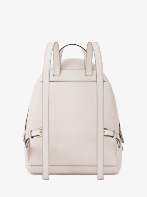Rhea Medium Logo Debossed Backpack in LT CREAM | Michael Kors