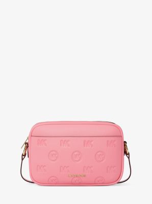 Jet Set Travel Large Logo Debossed Camera Crossbody Bag in CARNATION | Michael Kors