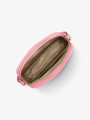 Jet Set Travel Large Logo Debossed Camera Crossbody Bag in CARNATION | Michael Kors
