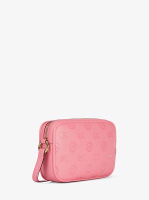Jet Set Travel Large Logo Debossed Camera Crossbody Bag in CARNATION | Michael Kors