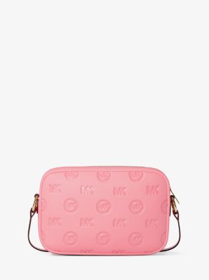 Jet Set Travel Large Logo Debossed Camera Crossbody Bag in CARNATION | Michael Kors