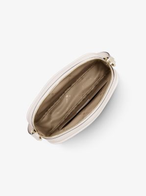 Jet Set Travel Large Logo Debossed Camera Crossbody Bag in LT CREAM | Michael Kors