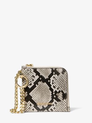 Jet Set Travel Medium Snake Embossed Chain Wallet