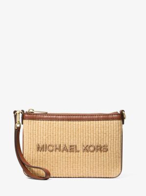 Jet Set Travel Small Woven Wristlet in LUGGAGE | Michael Kors