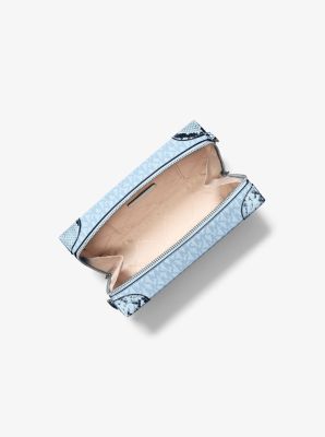 Petit sac &agrave; bandouli&egrave;re Jeanie gaufr&eacute; &agrave; motif de serpent et &agrave; logo Signature in OC&Eacute;AN P&Acirc;LE | Michael Kors