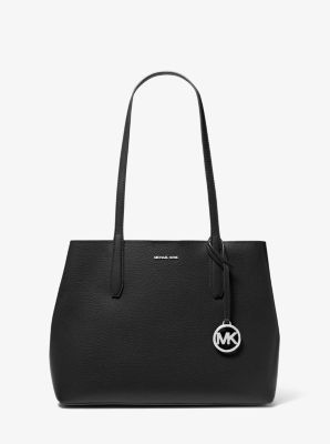 Avalon Medium Pebbled Leather Tote Bag in BLACK | Michael Kors