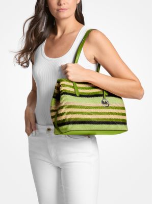 Bolso tote Avalon mediano tejido a rayas in LIMA | Michael Kors