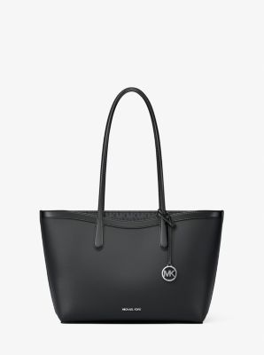 Arden Large Pebbled Leather Tote Bag in BLACK | Michael Kors