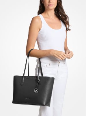 Arden Large Pebbled Leather Tote Bag in BLACK | Michael Kors