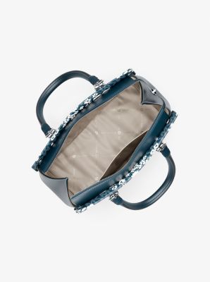 Marilyn Medium Printed Signature Logo Satchel in ADMIRAL | Michael Kors