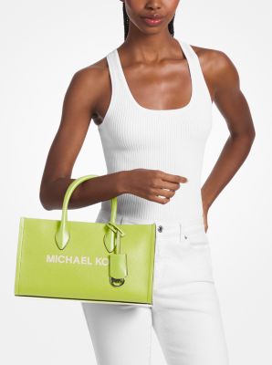 Bolso satchel Mirella mediano de piel granulada