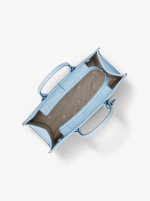 Mirella Medium Logo Debossed Satchel in PALE OCEAN | Michael Kors