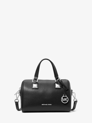 Grayson Small Pebbled Leather Duffel Crossbody Bag in BLACK | Michael Kors
