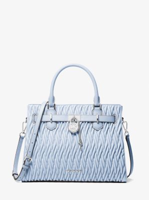 Hamilton Medium Matelass&eacute; Satchel in PALE OCEAN | Michael Kors