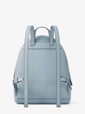 Rhea Medium Logo Debossed Backpack in PALE OCEAN | Michael Kors