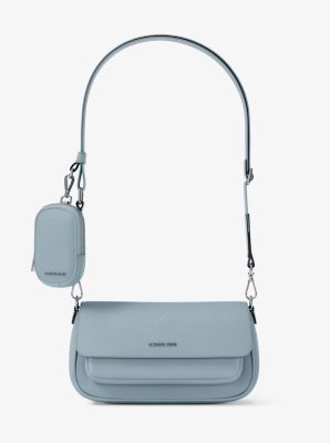 Jet Set Travel Small Pebbled Leather Crossbody Bag With Pouch in PALE OCEAN | Michael Kors