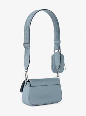 Jet Set Travel Small Pebbled Leather Crossbody Bag With Pouch in PALE OCEAN | Michael Kors