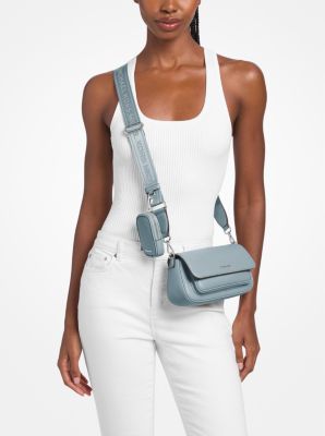 Jet Set Travel Small Pebbled Leather Crossbody Bag With Pouch in PALE OCEAN | Michael Kors