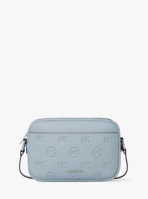 Jet Set Travel Large Logo Debossed Camera Crossbody Bag in PALE OCEAN | Michael Kors